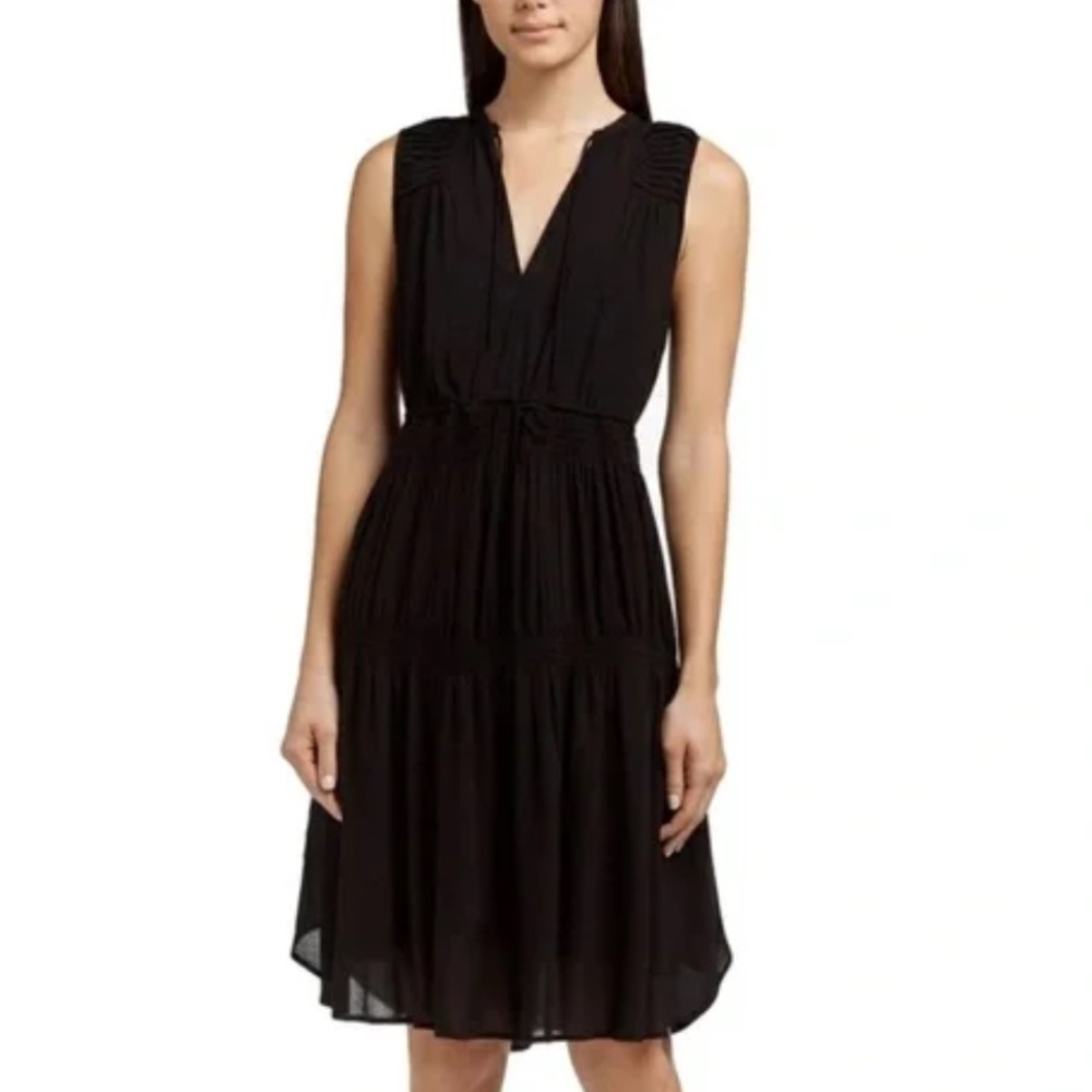 James Perse Black Sheer Midi Dress